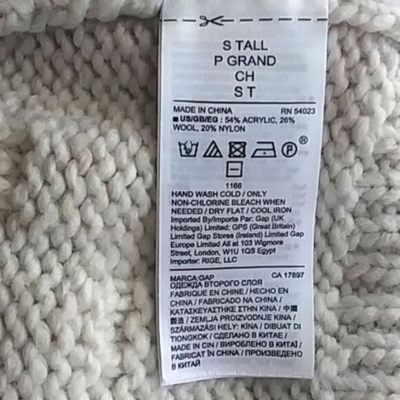 Gap Sweater Women's BAUBLES 3D Popcorn Knit Oatmeal 90s Y2K Small Tall - Picture 9 of 9